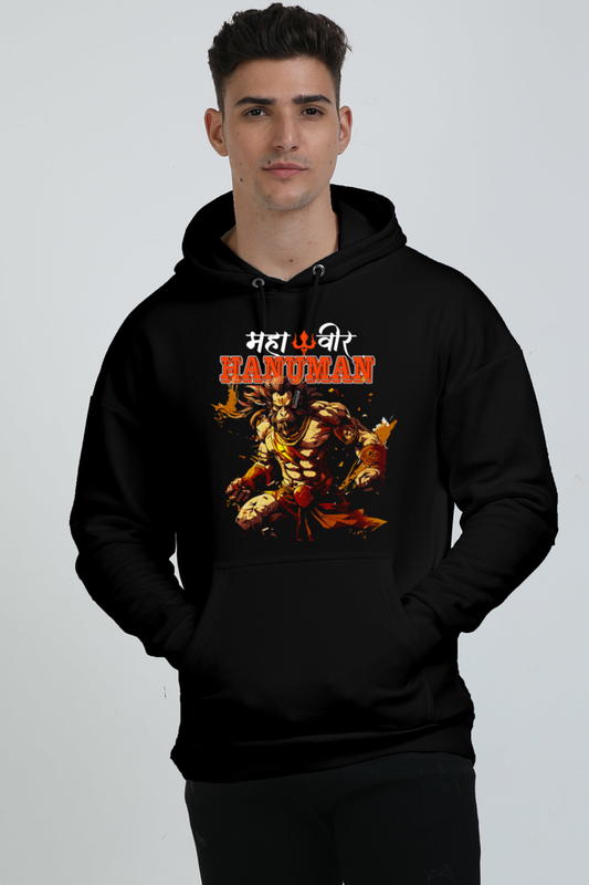 Hanuman Devotee Oversized Hooded Sweatshirt T-Shirts for Men Vastrdhamm