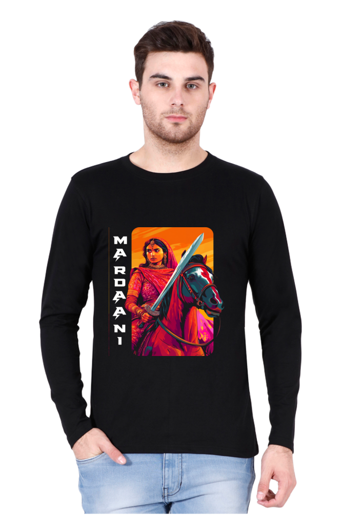 Lakshmi Bai Warrior Spirit Round Neck Full Sleeve T-Shirts for Men Vastrdhamm