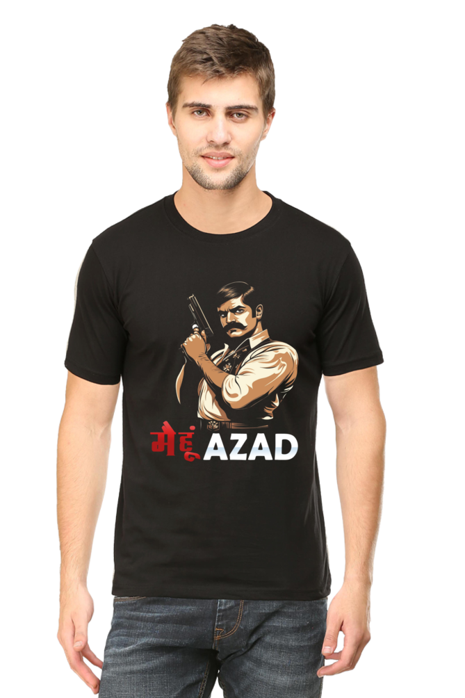 Chandra Shekhar Azad Revolution Round Neck Half Sleeve Classic T-Shirts for Men Vastrdhamm