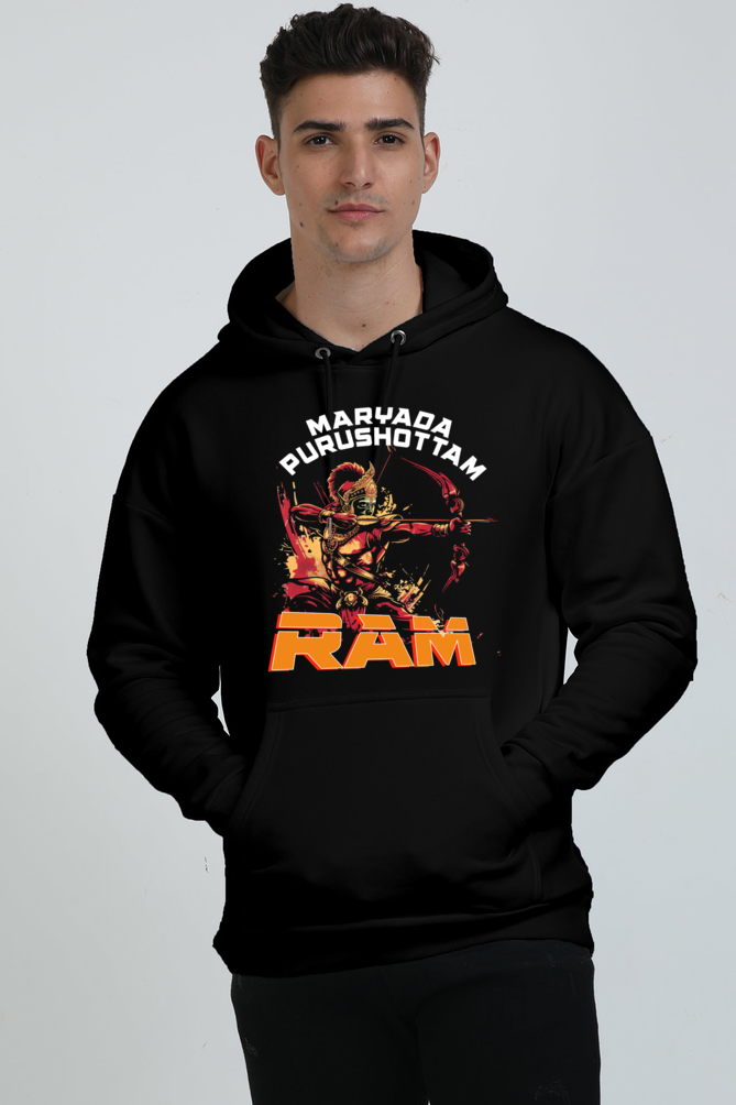 Ram Ji Divine Protector Oversized Hooded Sweatshirt T-Shirts  for Men Vastrdhamm