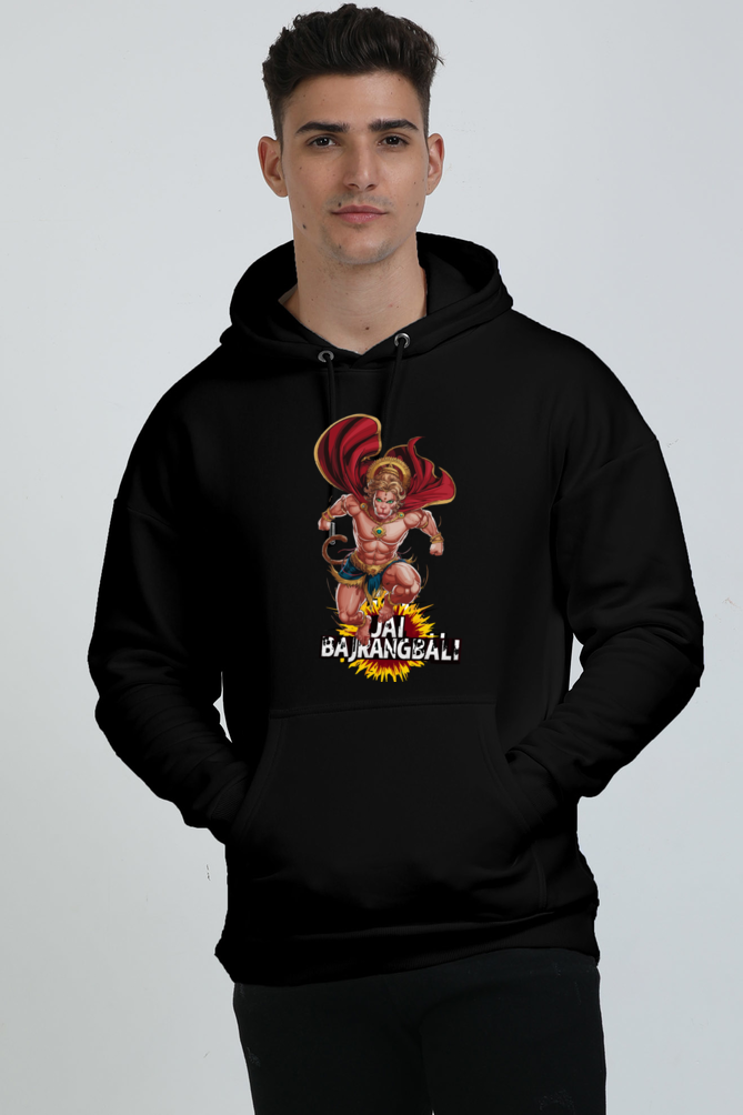 Hanuman Devotional Hero Oversized Hooded Sweatshirt T-Shirts for Men Vastrdhamm