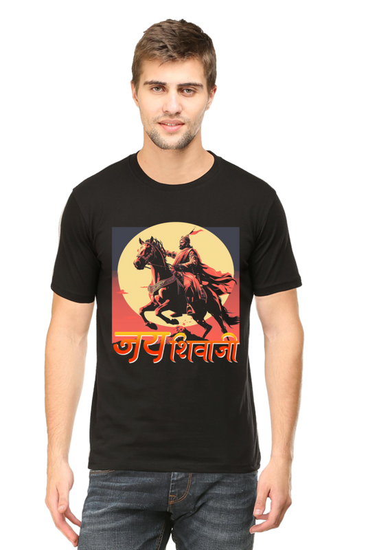 Shivaji Maharaj Valor Round Neck Half Sleeve Classic T-Shirts for Men Vastrdhamm