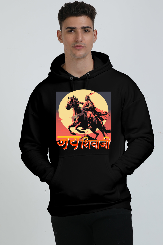 Shivaji Maharaj Valor Oversized Hooded Sweatshirt T-Shirts for Men Vastrdhamm