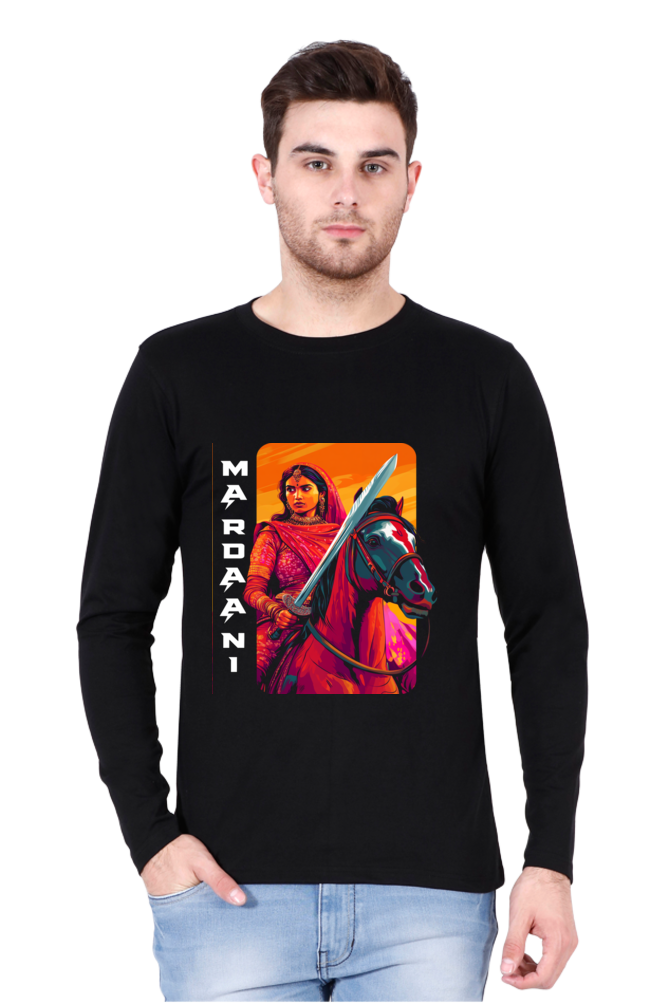 Lakshmi Bai Warrior Spirit Round Neck Full Sleeve T-Shirts for Men Vastrdhamm