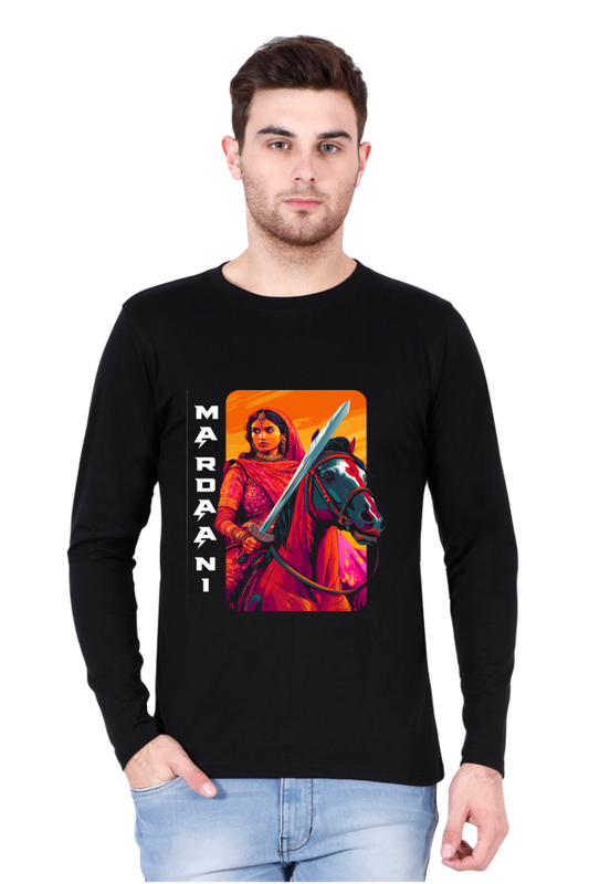 Lakshmi Bai Warrior Spirit Round Neck Full Sleeve T-Shirts for Men Vastrdhamm