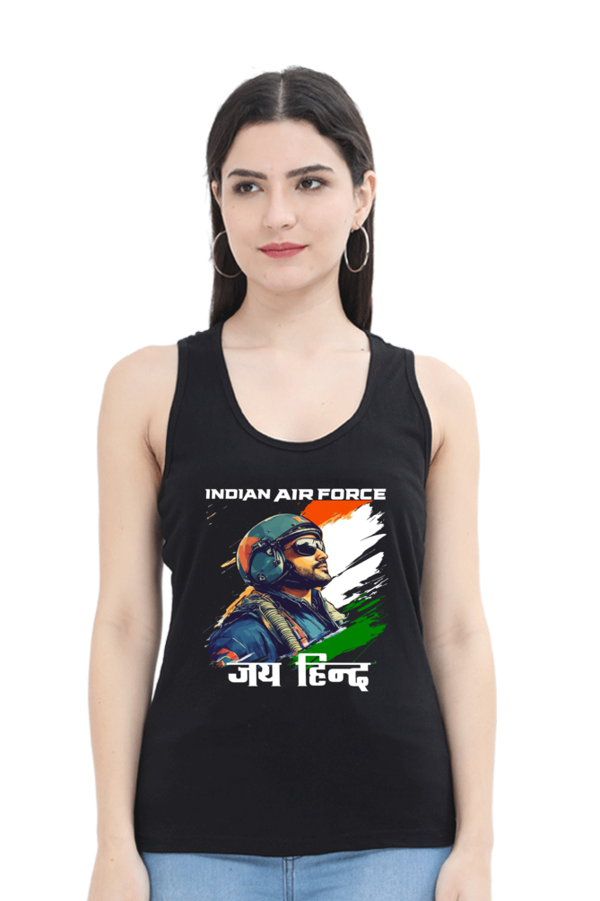 Sky Warriors: Indian Air Force Tank Top T-Shirts for Women Vastrdhamm