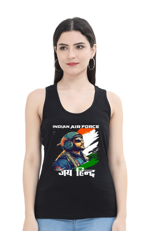 Sky Warriors: Indian Air Force Tank Top T-Shirts for Women Vastrdhamm