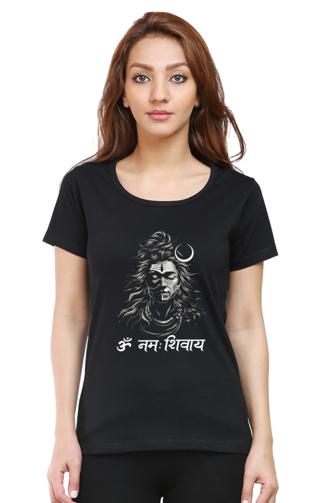 Shiv Ji Om Namah Shivaya Round Neck Half Sleeve Classic T-Shirts for Women Vastrdhamm