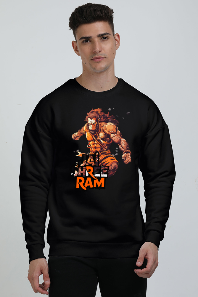 Hanuman Jai Shree Ram Oversized Sweatshirt T-Shirts for Men Vastrdhamm