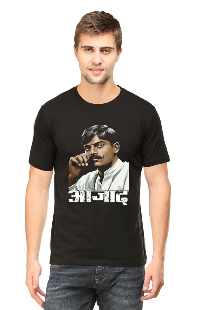 Chandra Shekhar Azad Courage Round Neck Half Sleeve Classic T-Shirts for Men Vastrdhamm