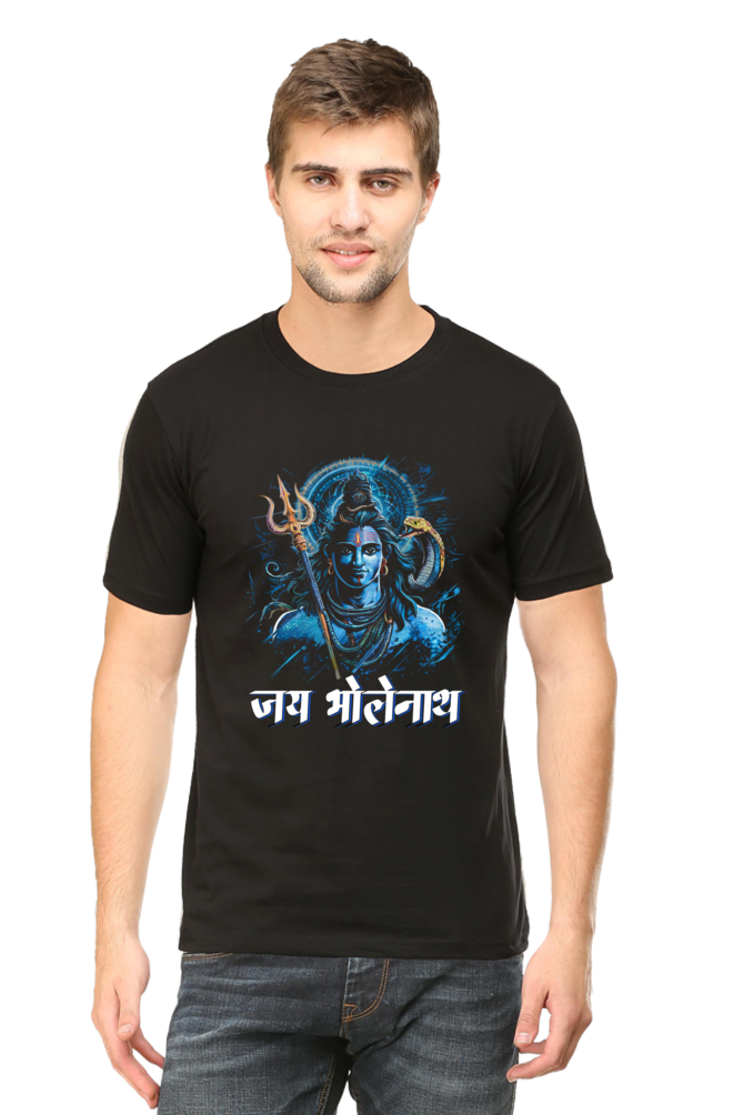 Shiv Ji Trishul Power Round Neck Half Sleeve Classic T-Shirts for Men Vastrdhamm