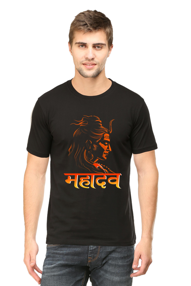 Shiv Ji Meditation Round Neck Half Sleeve Classic T-Shirts for Men Vastrdhamm