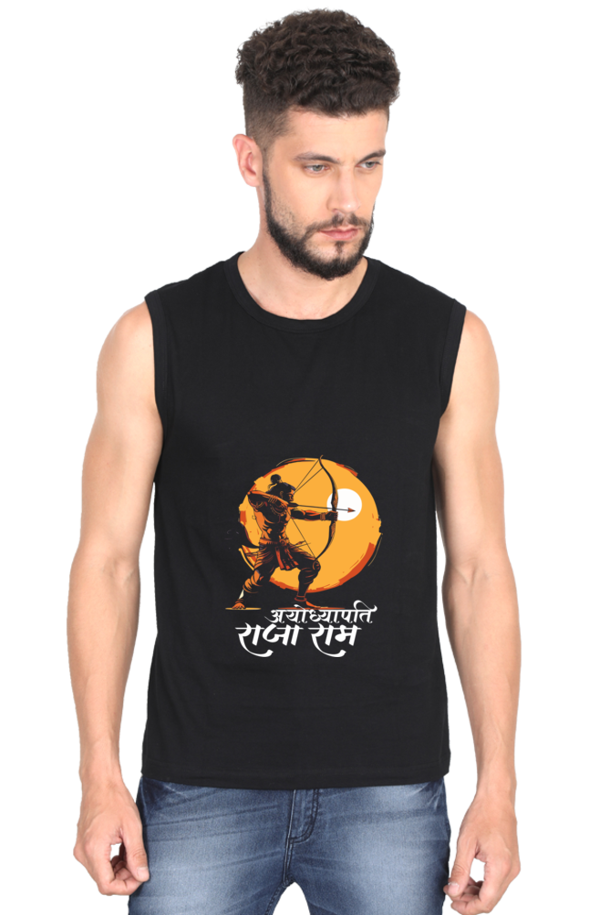 Ram Ji Bhakti Round Neck Sleeveless T-Shirts  for Men Vastrdhamm