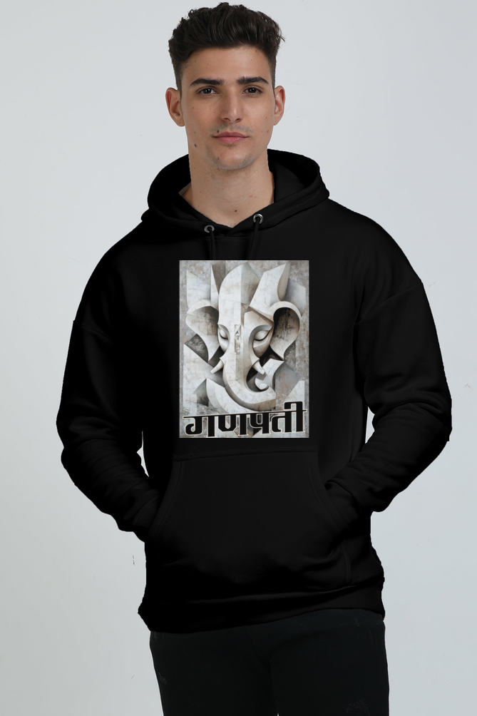 Ganesha Protector Oversized Hooded Sweatshirt T-Shirts for Men Vastrdhamm