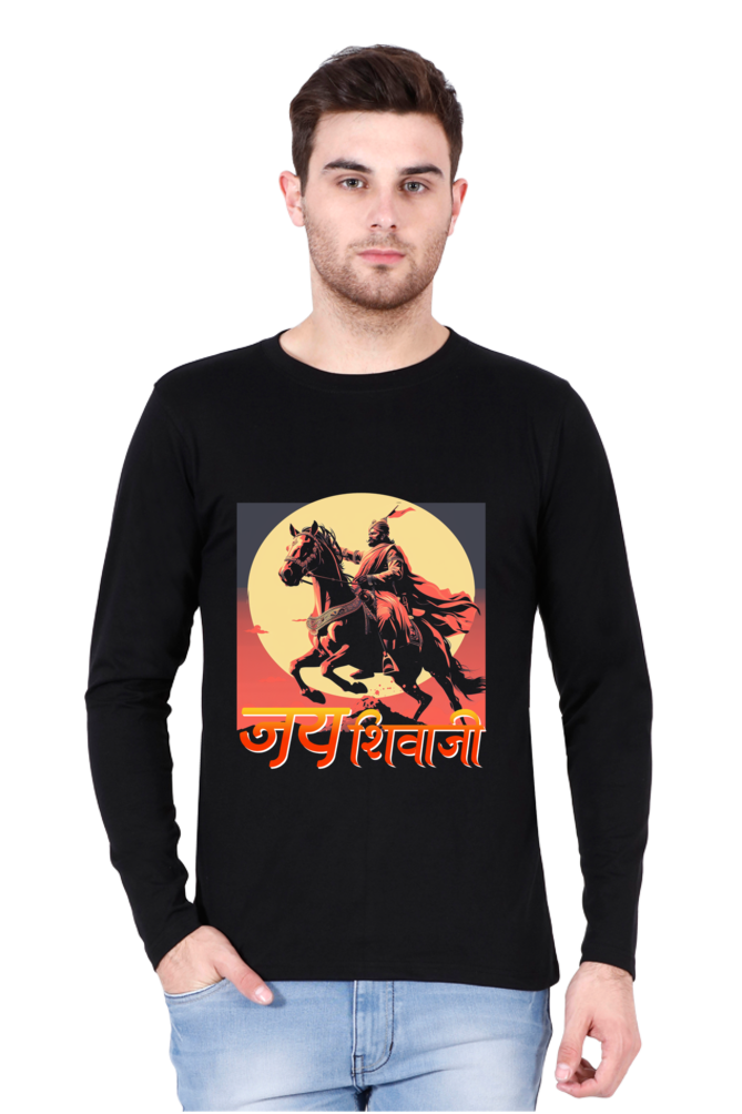 Shivaji Maharaj Valor Round Neck Full Sleeve T-Shirts for Men Vastrdhamm