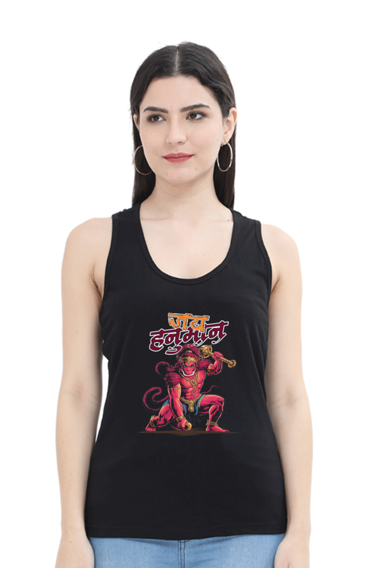 Hanuman Super StrengthTank Top T-Shirts for Women Vastrdhamm