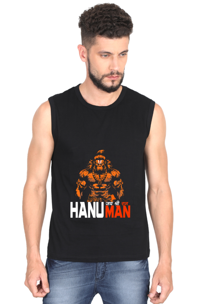 Hanuman Devotional Hero Round Neck Sleeveless T-Shirts for Men Vastrdhamm