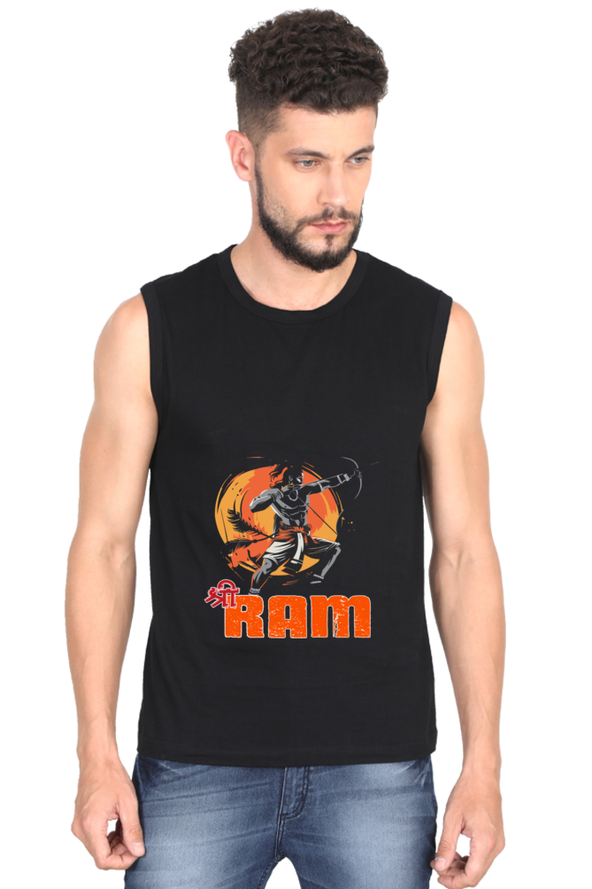 Ram Ji Ayodhya Pride Round Neck Sleeveless T-Shirts  for Men Vastrdhamm