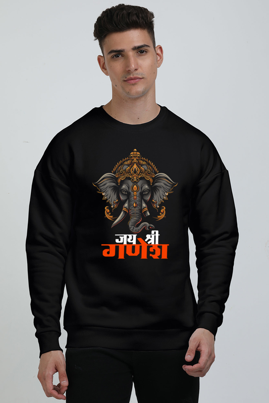 Jai Ganesha Protector Oversized Sweatshirt T-Shirts for Men Vastrdhamm