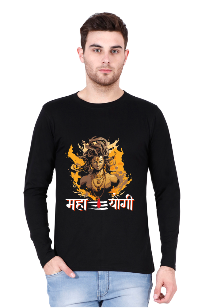 Shiv Ji Divine Power Round Neck Full Sleeve T-Shirts for Men Vastrdhamm