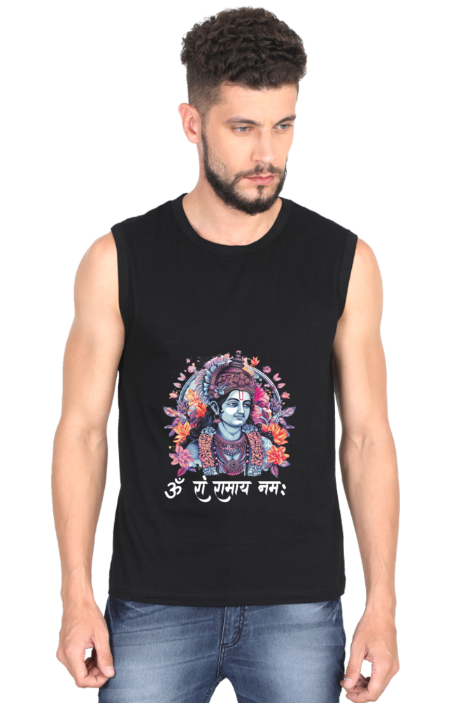 Ram Ji Righteous Path Round Neck Sleeveless T-Shirts  for Men Vastrdhamm