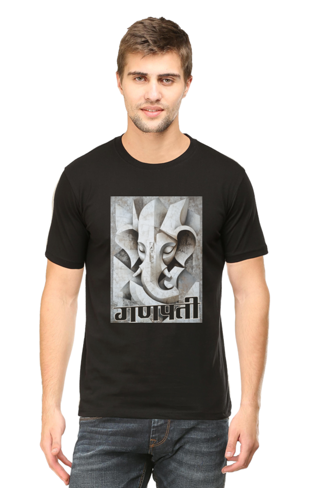 Ganesha Protector Round Neck Half Sleeve Classic T-Shirts for Men Vastrdhamm