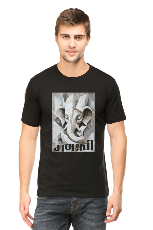 Ganesha Protector Round Neck Half Sleeve Classic T-Shirts for Men Vastrdhamm