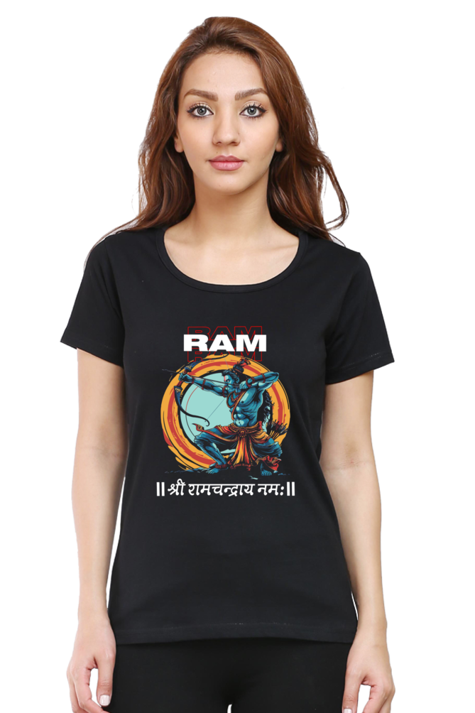 Ram Ji Victory Round Neck Half Sleeve Classic T-Shirts for Women Vastrdhamm