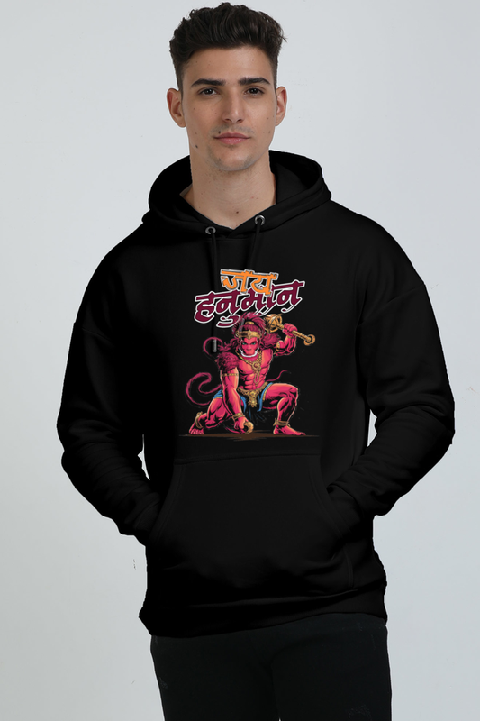 Hanuman Courage Oversized Hooded Sweatshirt T-Shirts for Men Vastrdhamm