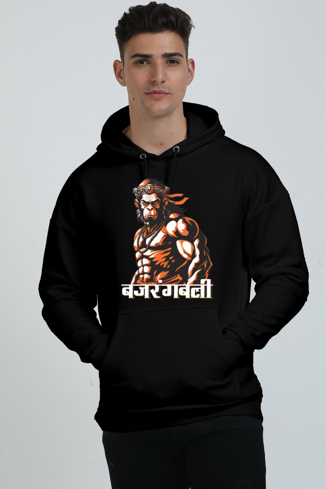 Hanuman Devotion Oversized Hooded Sweatshirt T-Shirts for Men Vastrdhamm