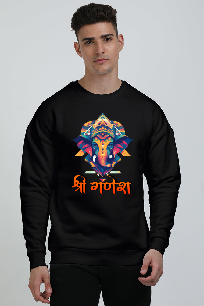 Ganesha Devotion Oversized Sweatshirt T-Shirts for Men Vastrdhamm