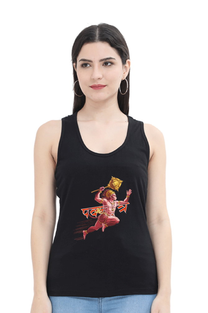 Hanuman Mighty HeroTank Top T-Shirts for Women Vastrdhamm