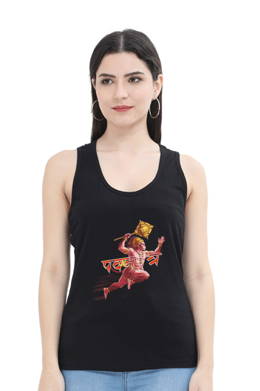 Hanuman Mighty HeroTank Top T-Shirts for Women Vastrdhamm