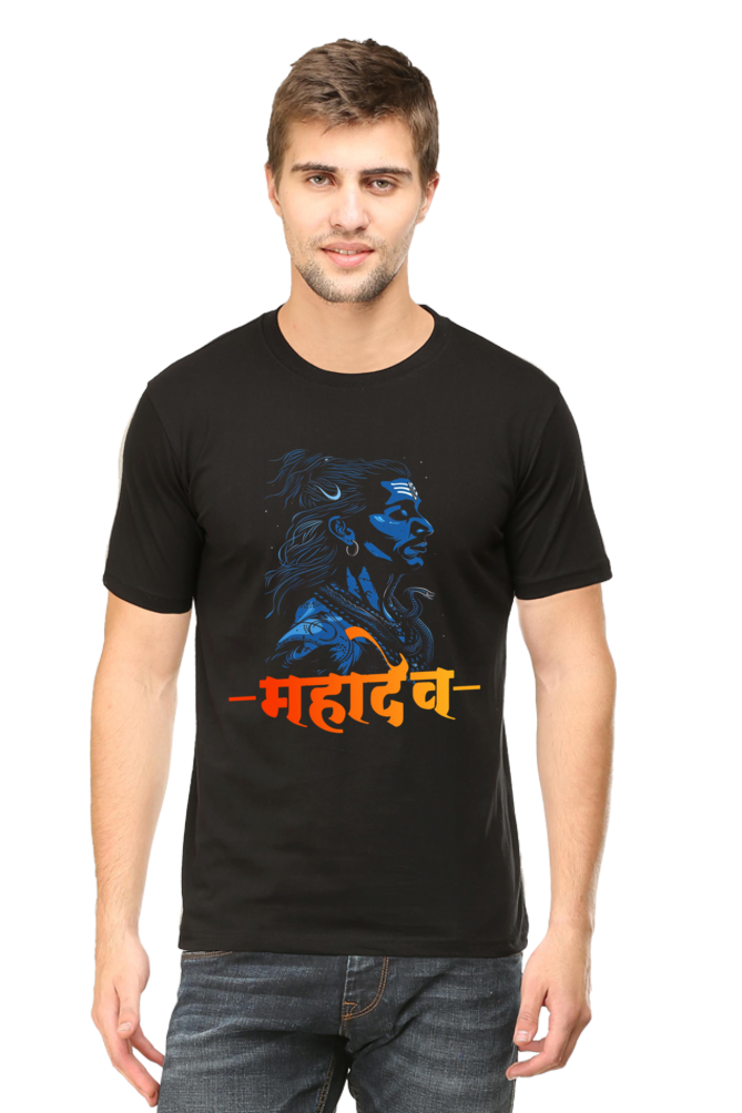 Shiv Ji Shankar Round Neck Half Sleeve Classic T-Shirts for Men Vastrdhamm