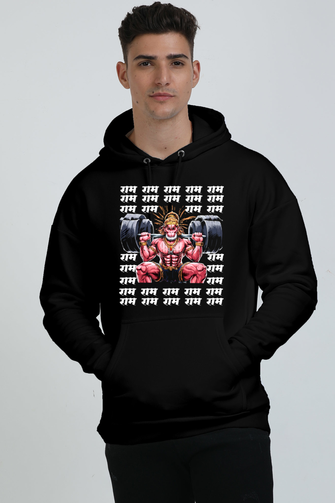 Hanuman Divine Energy Oversized Hooded Sweatshirt T-Shirts for Men Vastrdhamm