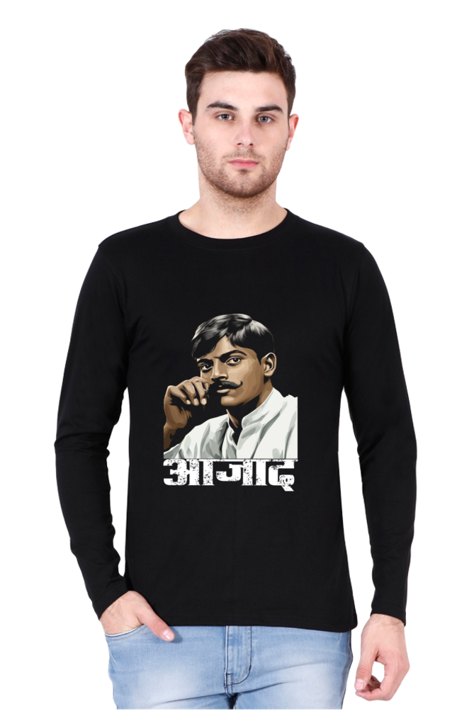 Chandra Shekhar Azad Courage Round Neck Full Sleeve T-Shirts for Men Vastrdhamm