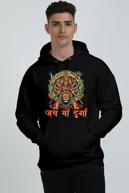 Maa Durga Victory Oversized Hooded Sweatshirt T-Shirts for Men Vastrdhamm