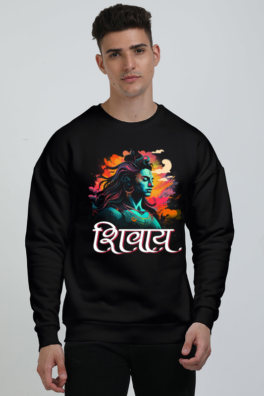 Shiv Ji Om Namah Shivaya Oversized Sweatshirt T-Shirts  for Men Vastrdhamm