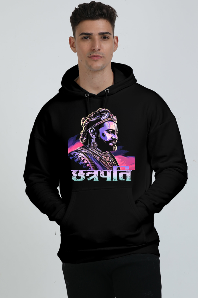 Shivaji Maharaj Warrior Spirit Oversized Hooded Sweatshirt T-Shirts for Men Vastrdhamm