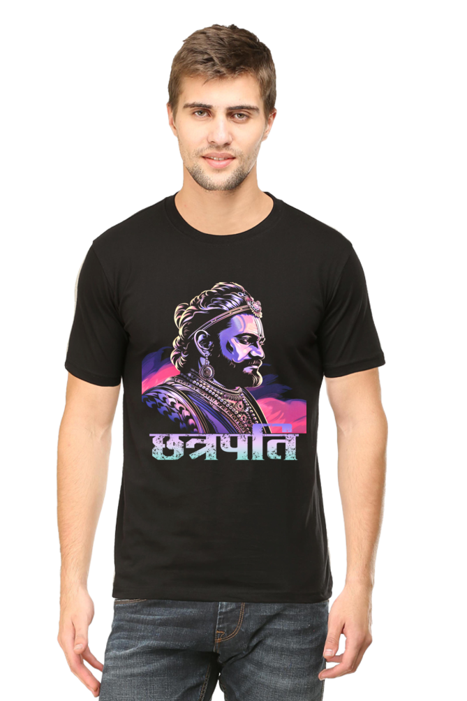 Shivaji Maharaj Warrior Spirit Round Neck Half Sleeve Classic T-Shirts for Men Vastrdhamm