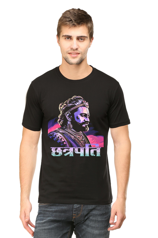 Shivaji Maharaj Warrior Spirit Round Neck Half Sleeve Classic T-Shirts for Men Vastrdhamm