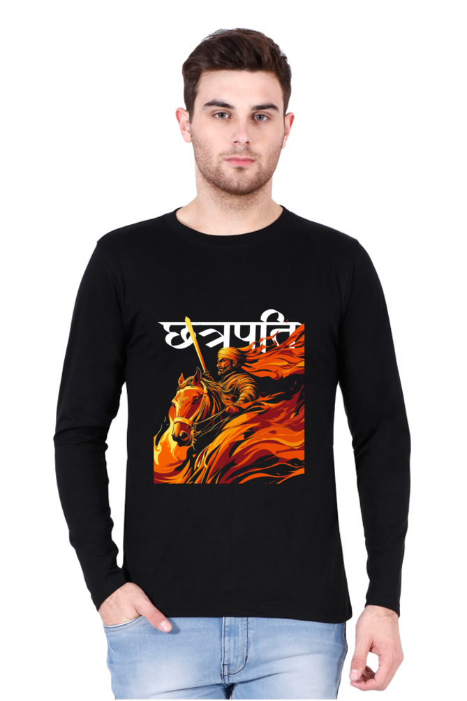 Shivaji Maharaj Legacy Round Neck Full Sleeve T-Shirts for Men Vastrdhamm