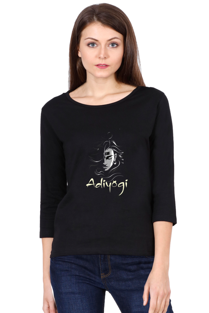 Shiv Ji Nataraja Round Neck Full Sleeve T-Shirts for Women Vastrdhamm