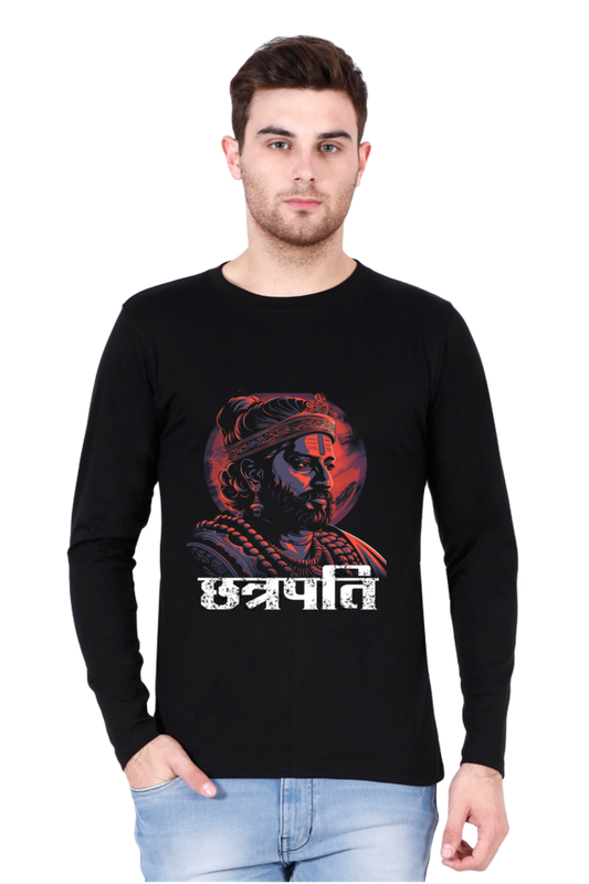 Shivaji Maharaj Protector Round Neck Full Sleeve T-Shirts for Men Vastrdhamm