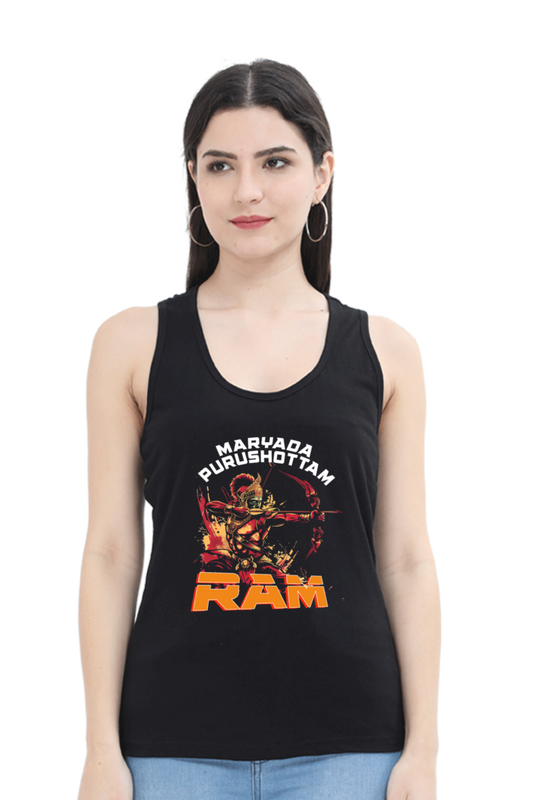 Ram Ji Divine Protector Tank Top T-Shirts for Women Vastrdhamm