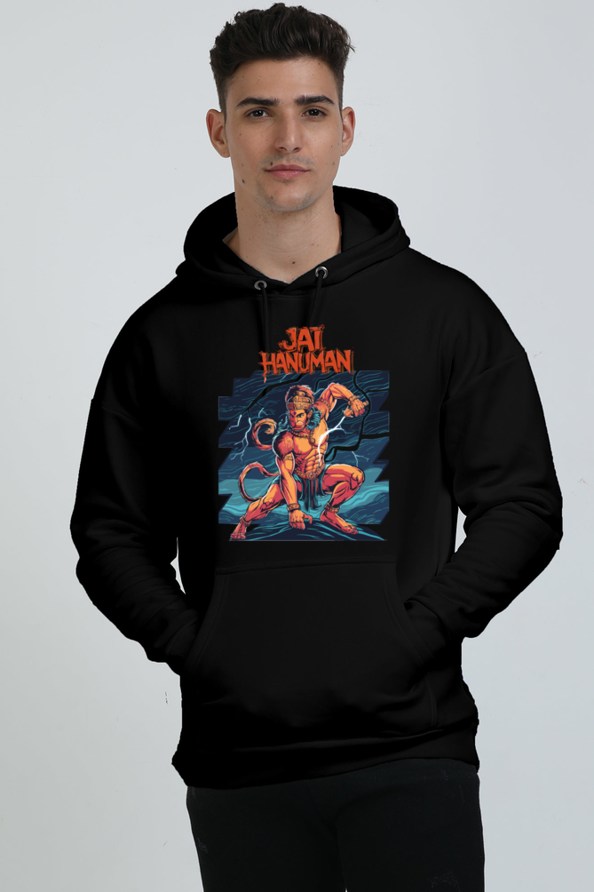 Hanuman Valor Unleashed Oversized Hooded Sweatshirt T-Shirts for Men Vastrdhamm