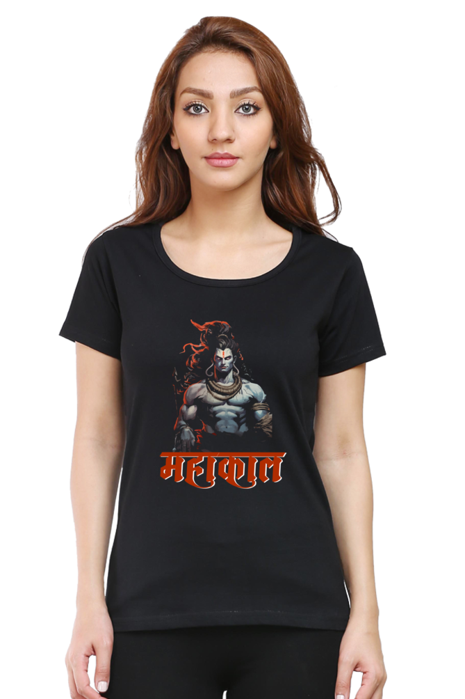 Shiv Ji Shankar Round Neck Half Sleeve Classic T-Shirts for Women Vastrdhamm