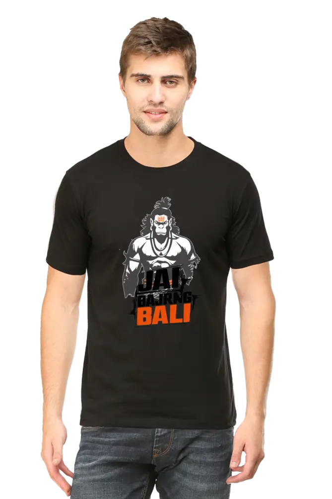 Jai Bajrang Bali The Mighty Hanuman T-Shirt | Regular Fit Vastrdhamm