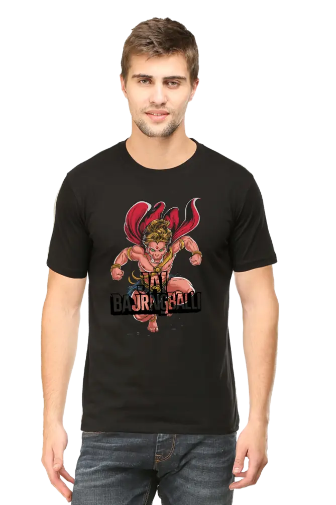 Jai Bajrang Bali Unleashing Divine Power T-Shirt | Regular Fit Vastrdhamm