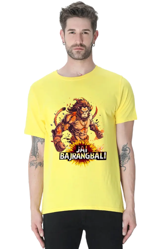 Jai Bajrang Bali Unleashing Divine Power T-Shirt | Regular Fit Vastrdhamm